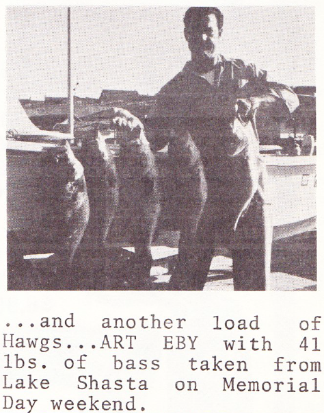 CLC July 1974 Shasta Art Eby with a 41-00 limit out of Shasta. These are all northerns.