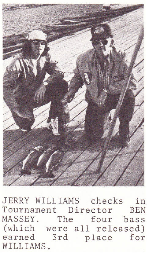 CLC July 1974 Henshaw Jerry Williams with his four northern bass that got him 2nd place.