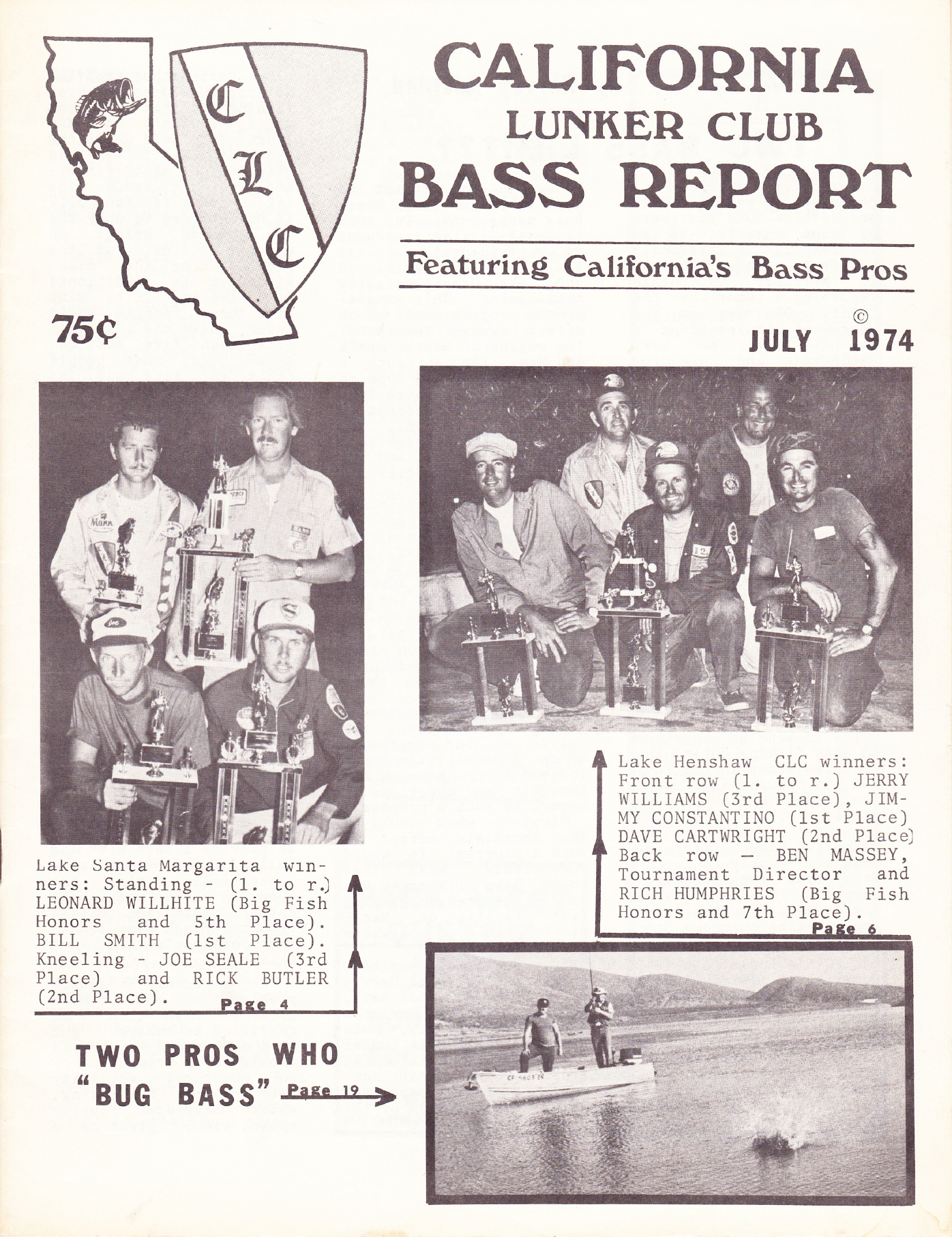 California Lunker Club 3 July 1974 Front Cover California Lunker Club 3 July 1974 Front Cover