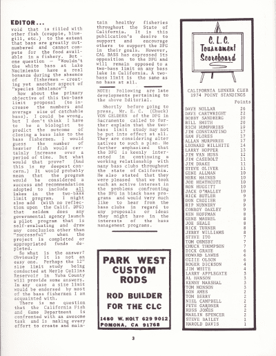 California Lunker Club 3 July 1974 Page 3