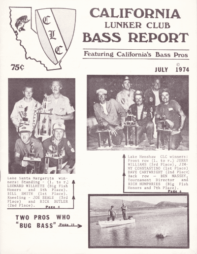 California Lunker Club 3 July 1974 Front Cover
