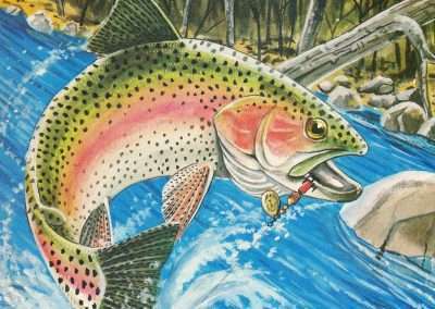 Wiley Miller Rainbow Hooked on Mepps Spinner