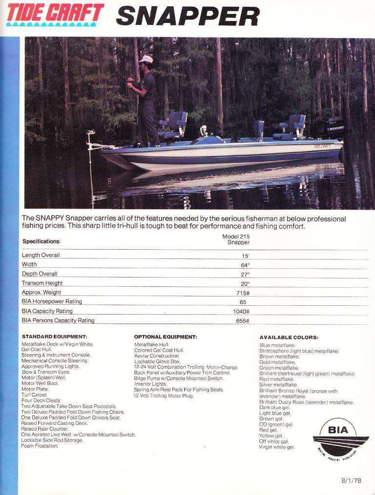 Tide Craft Catalog 1979 - Bass Fishing Archives Bass Boat Catalogs