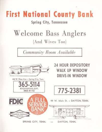 1973 Watts Bar All-American BASS Tournament Recreation Association Program Page 42