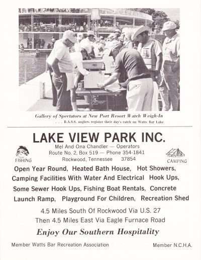 1973 Watts Bar All-American BASS Tournament Recreation Association Program Page 37