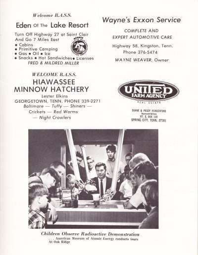 1973 Watts Bar All-American BASS Tournament Recreation Association Program Page 28