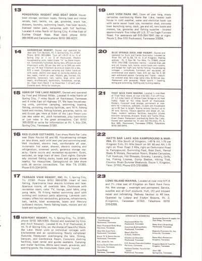 1973 Watts Bar All-American BASS Tournament Recreation Association Program Page 20