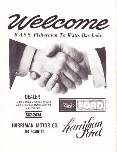 1973 Watts Bar All-American BASS Tournament Recreation Association Program Page 7