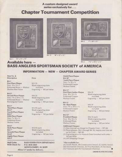 BASS Lunker Lines Vol 5 No 4 Sept-Oct 1976 Page 6