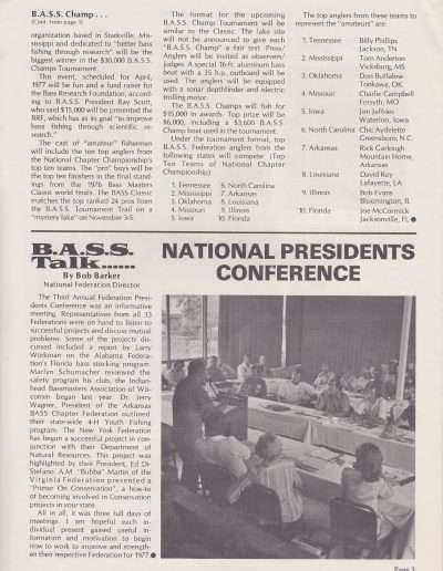 BASS Lunker Lines Vol 5 No 4 Sept-Oct 1976 Page 3