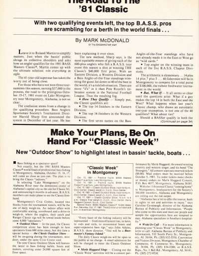 1981 July August Bassmaster Page 30.