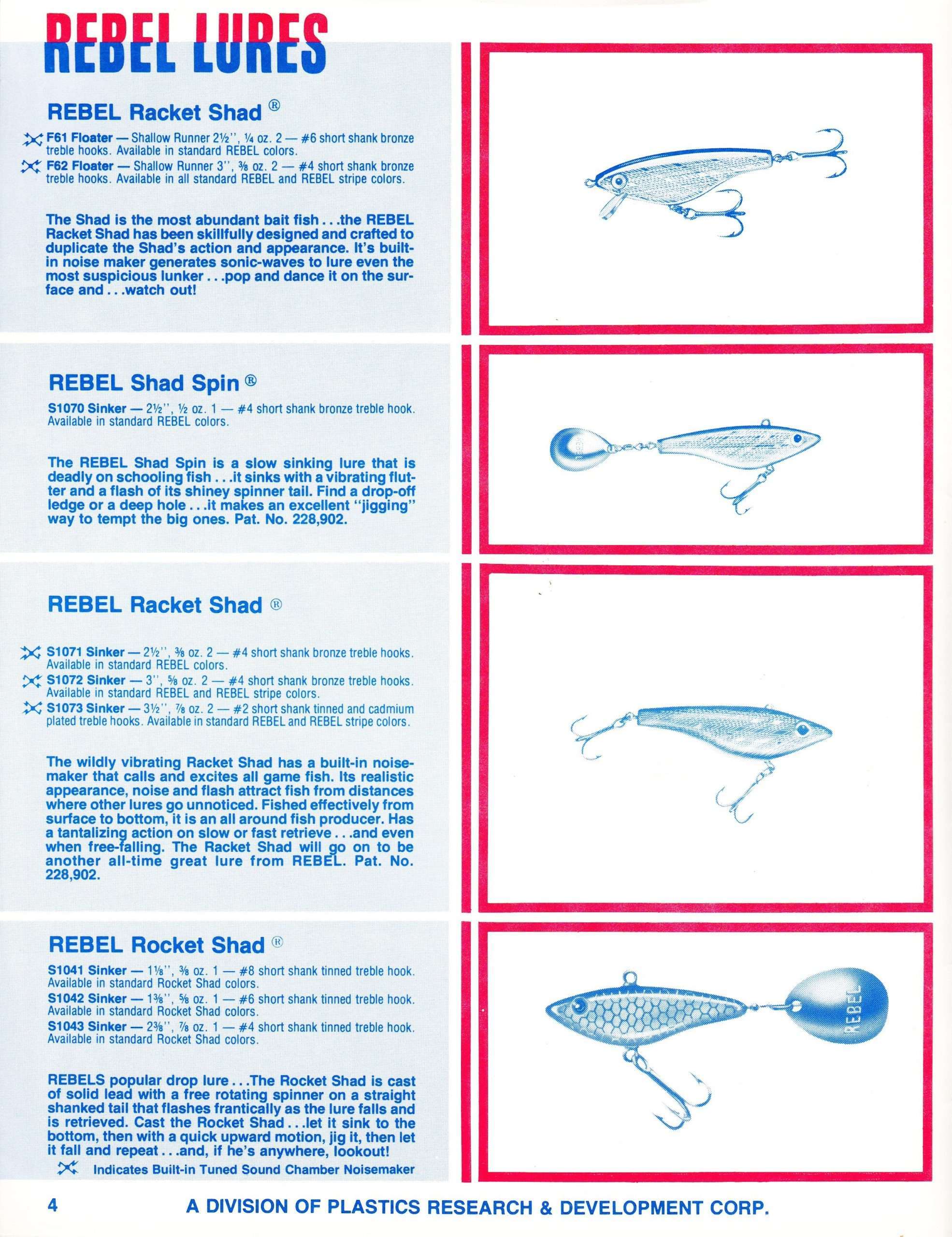Rebel 197475 Bass Fishing Archives Bass Tackle Catalogs
