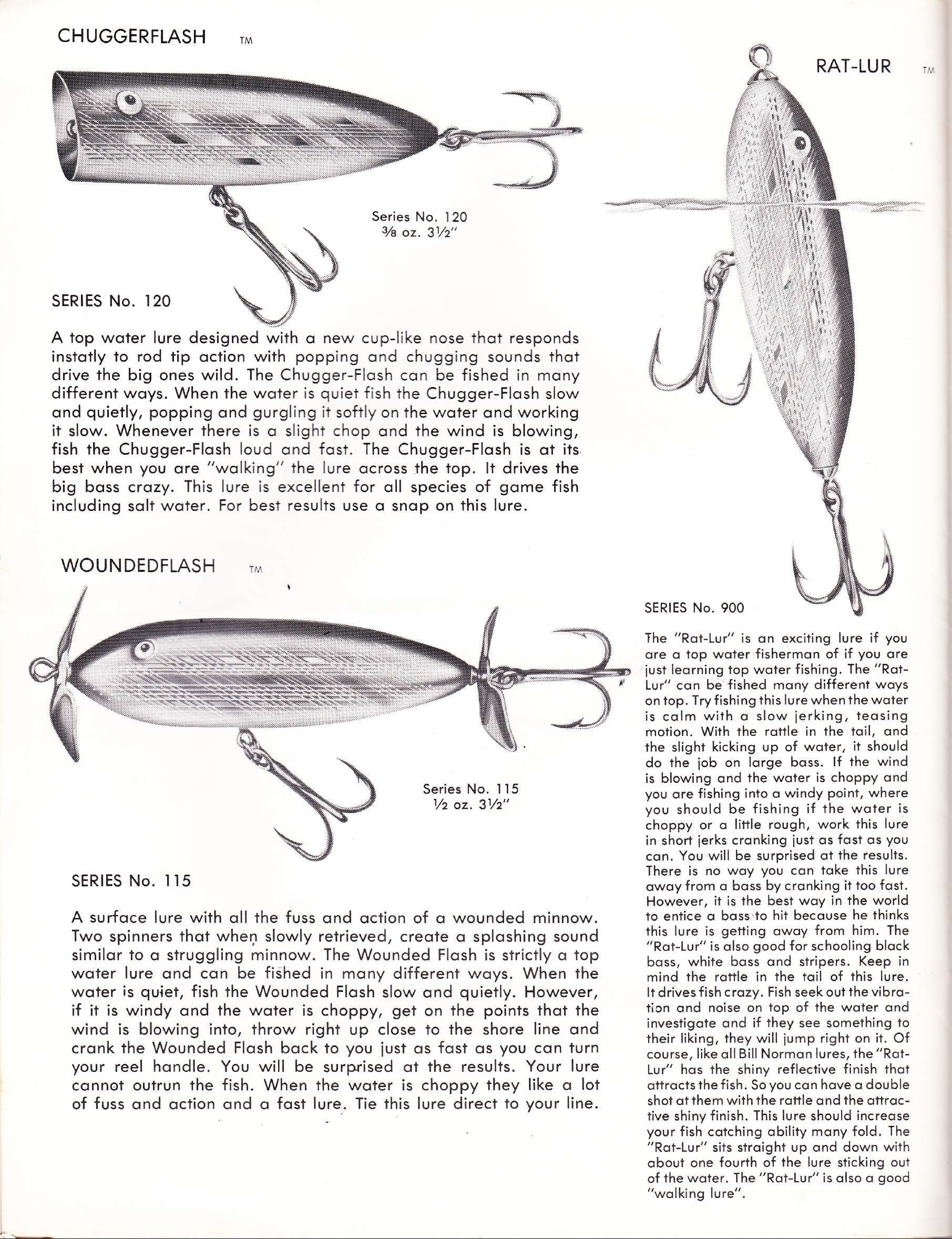 Bill Norman Lures Catalog Bass Fishing Archives Tackle History