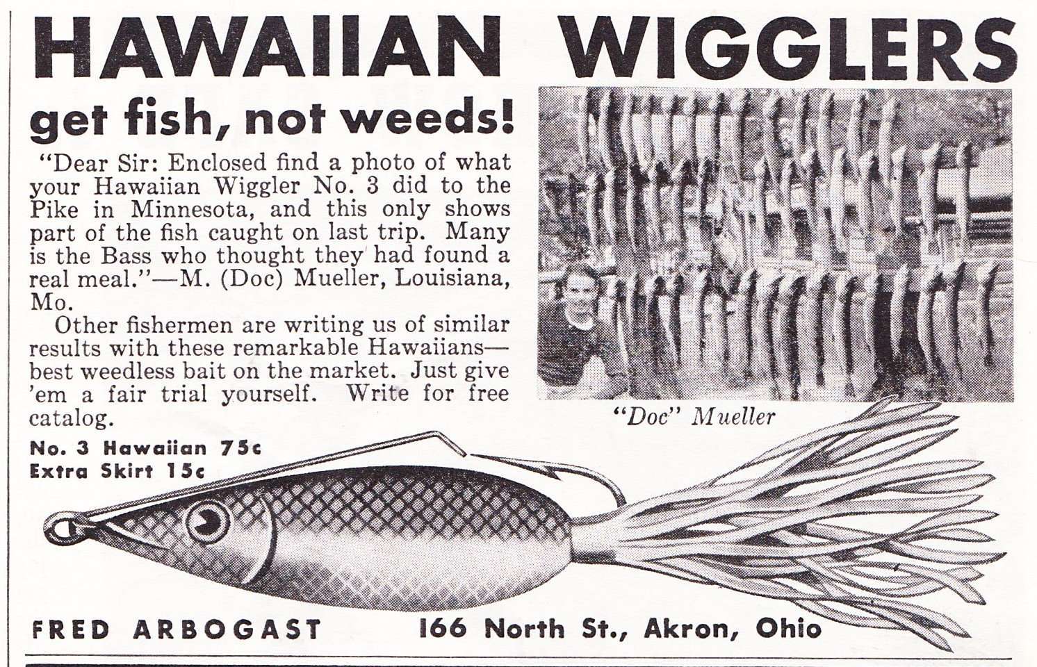 1940 Arbogast August Hunting and Fishing 1940 Fred Arbogast Hawaiian Wiggler ad August Hunting and Fishing