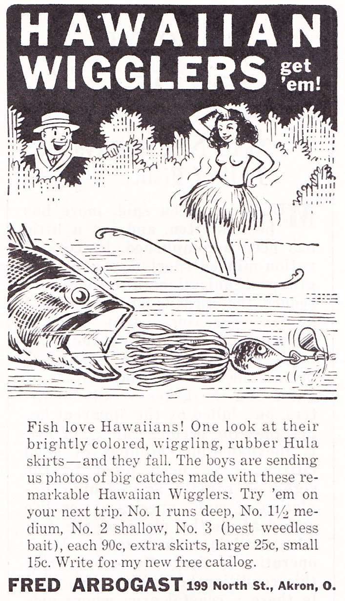 1940 Arbogast Ad December Sports Afield 1940 Fred Arbogast Hawaiian Wiggler Ad December Sports Afield