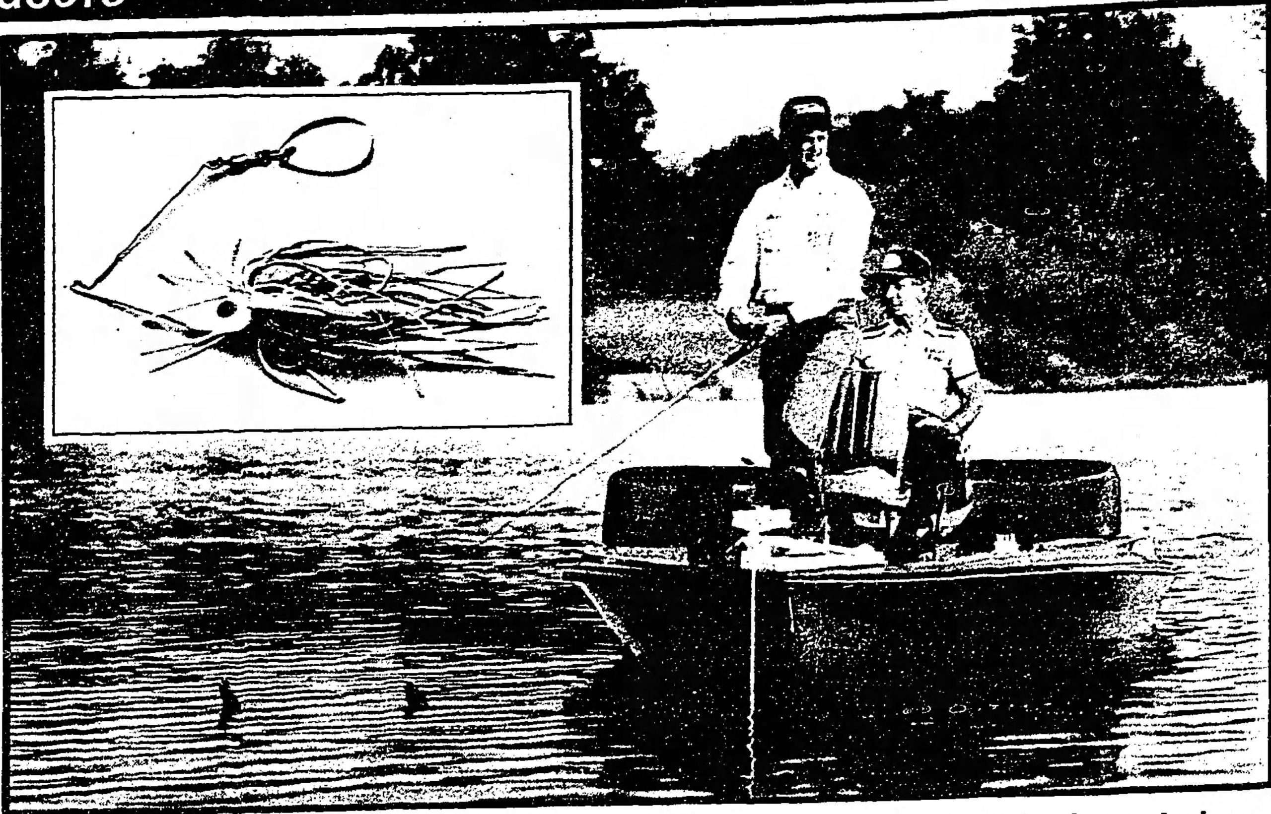 Clunn__Sep__1987 Original Caption: Pro angler Rick Clunn has some interesting ideas about fishing spinnerbaits, inset, for clear-water bass. September 1987, The Daily Oklahoman, no photo credit