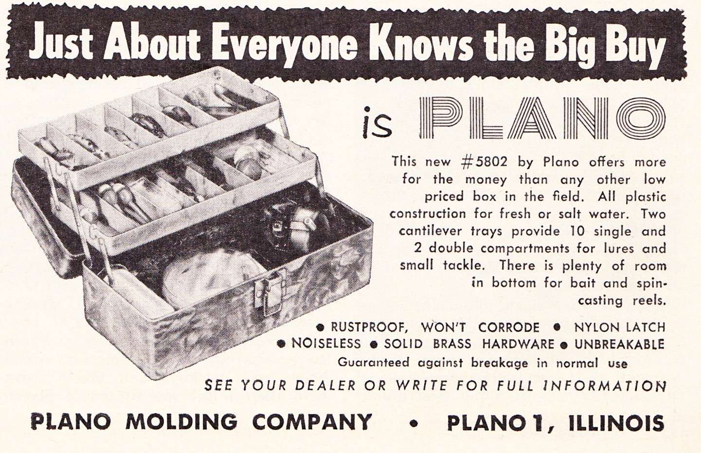 Plano Molding 1958-61 - Bass Fishing Archives Retro Ads Plano Molding 1958-61 - Bass Fishing Archives Retro Ads
