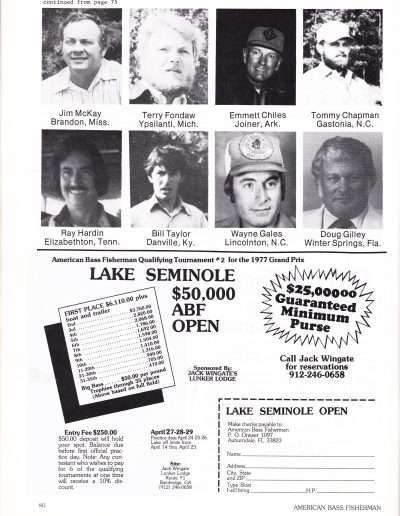 January-February 1977 issue of American Bass Fisherman Page 80.
