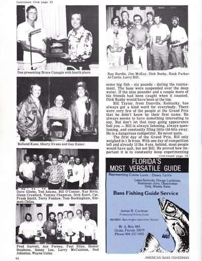 January-February 1977 issue of American Bass Fisherman Page 44.