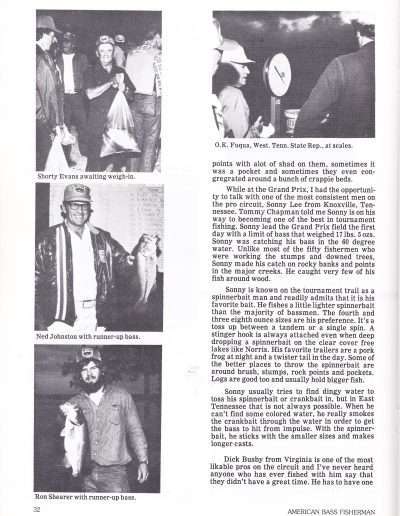January-February 1977 issue of American Bass Fisherman Page 32.