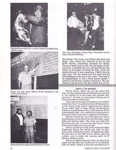 January-February 1977 issue of American Bass Fisherman Page 30.