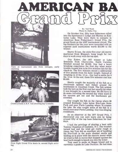 January-February 1977 issue of American Bass Fisherman Page 28.