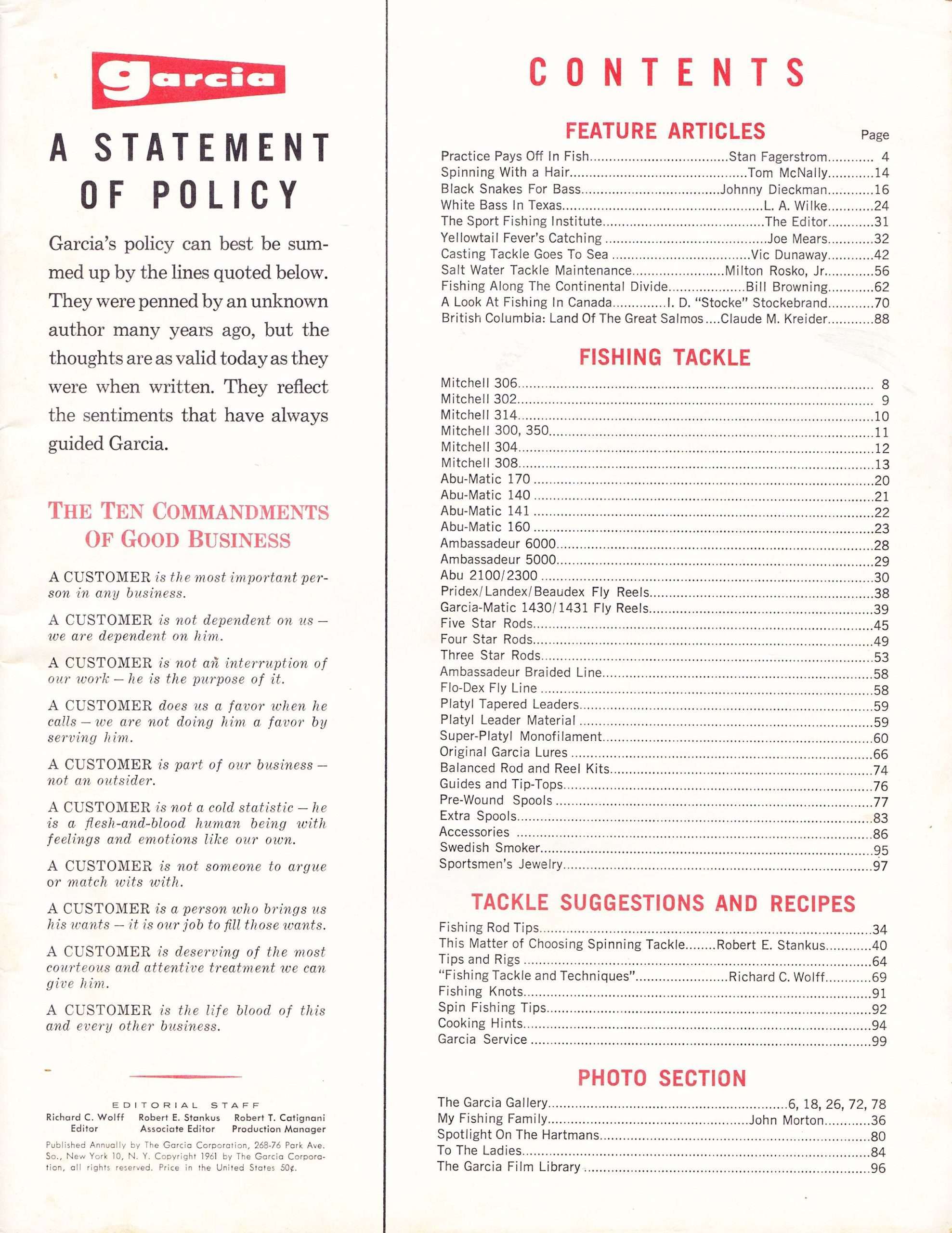 Garcia Fishing Annual 1962 Bass Fishing Archives