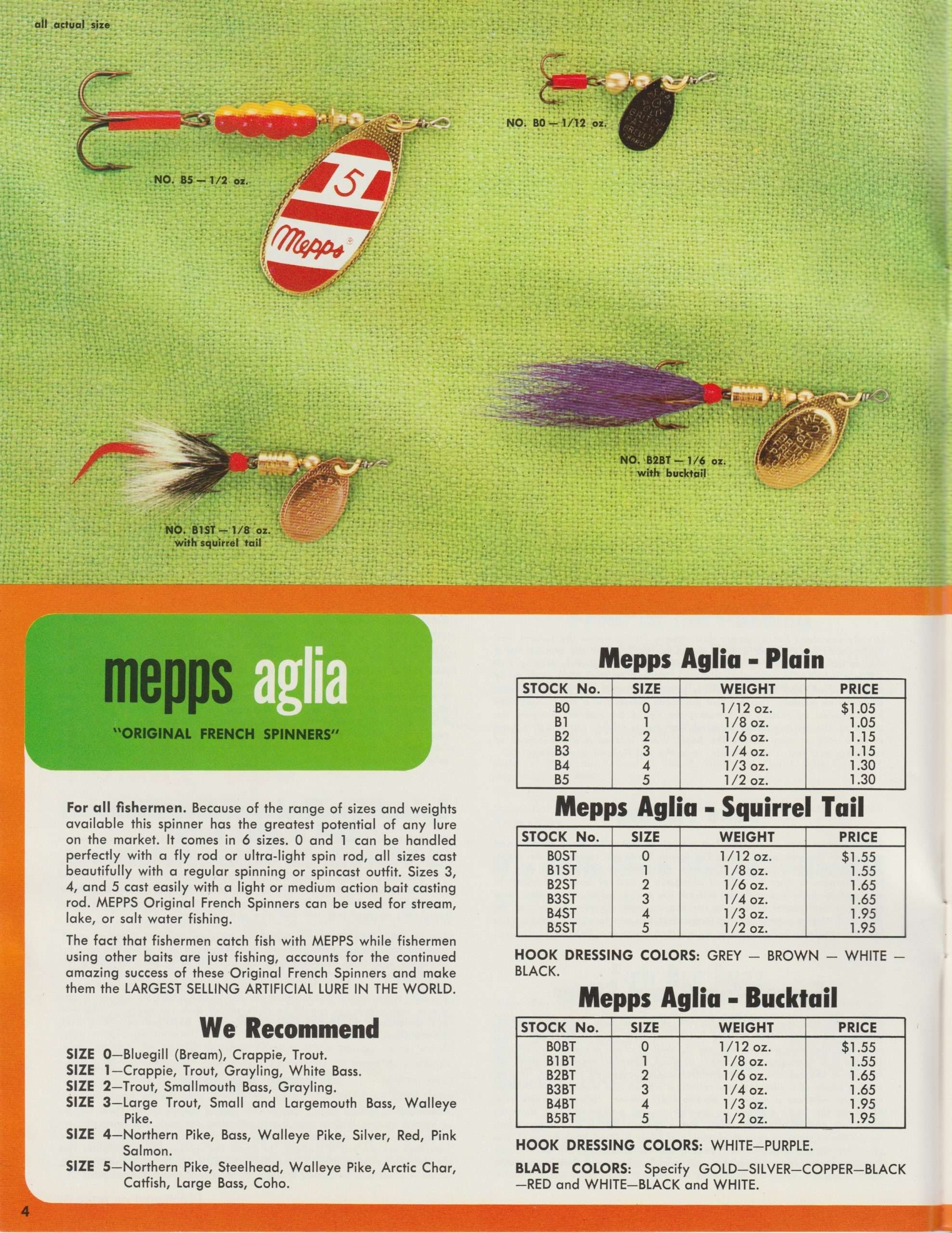 Mepps Catalog 19711972 Bass Fishing Archives Tackle History