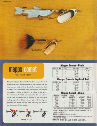 Mepps Catalog 1971-1972 - Bass Fishing Archives Tackle History