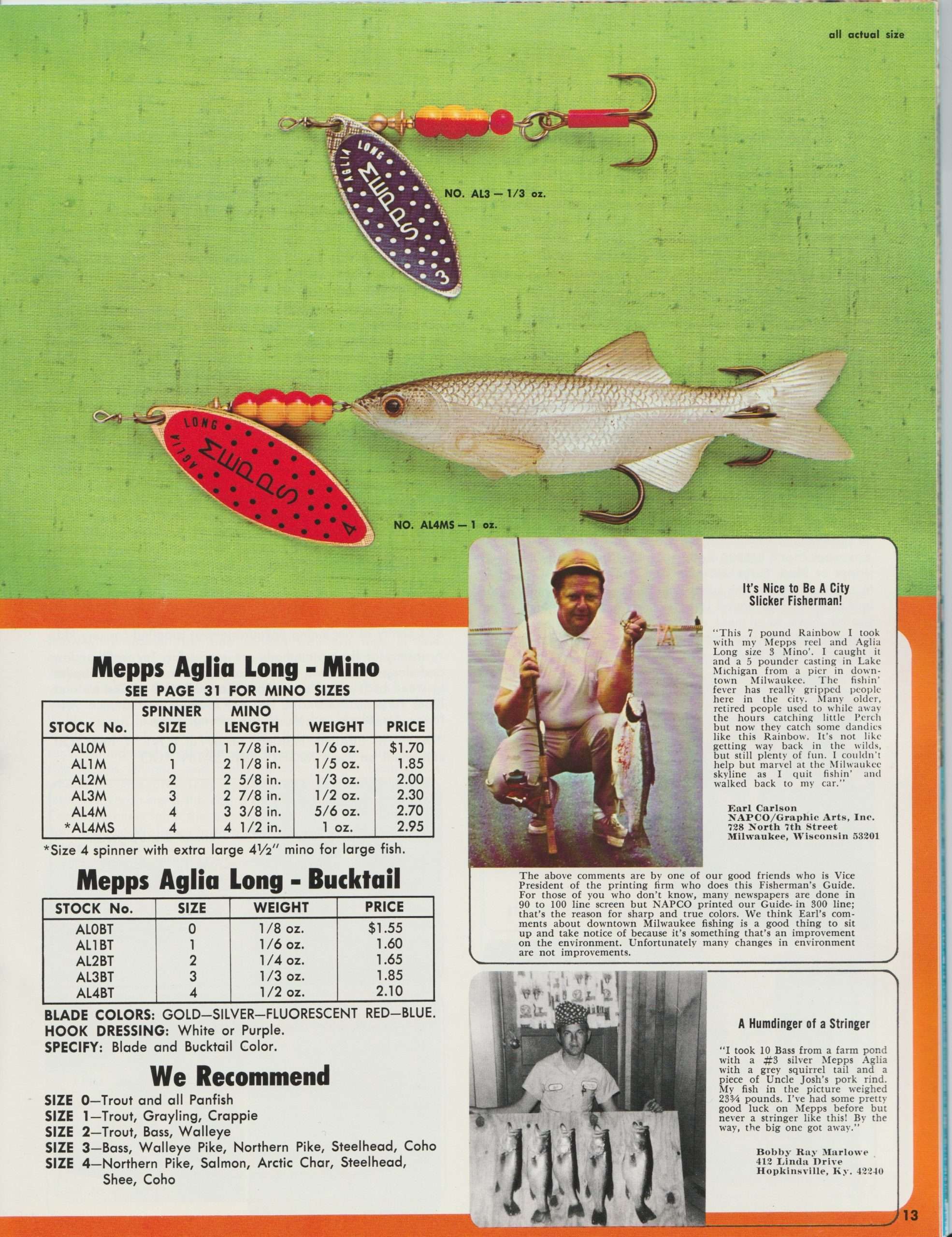 Mepps Catalog 19711972 Bass Fishing Archives Tackle History