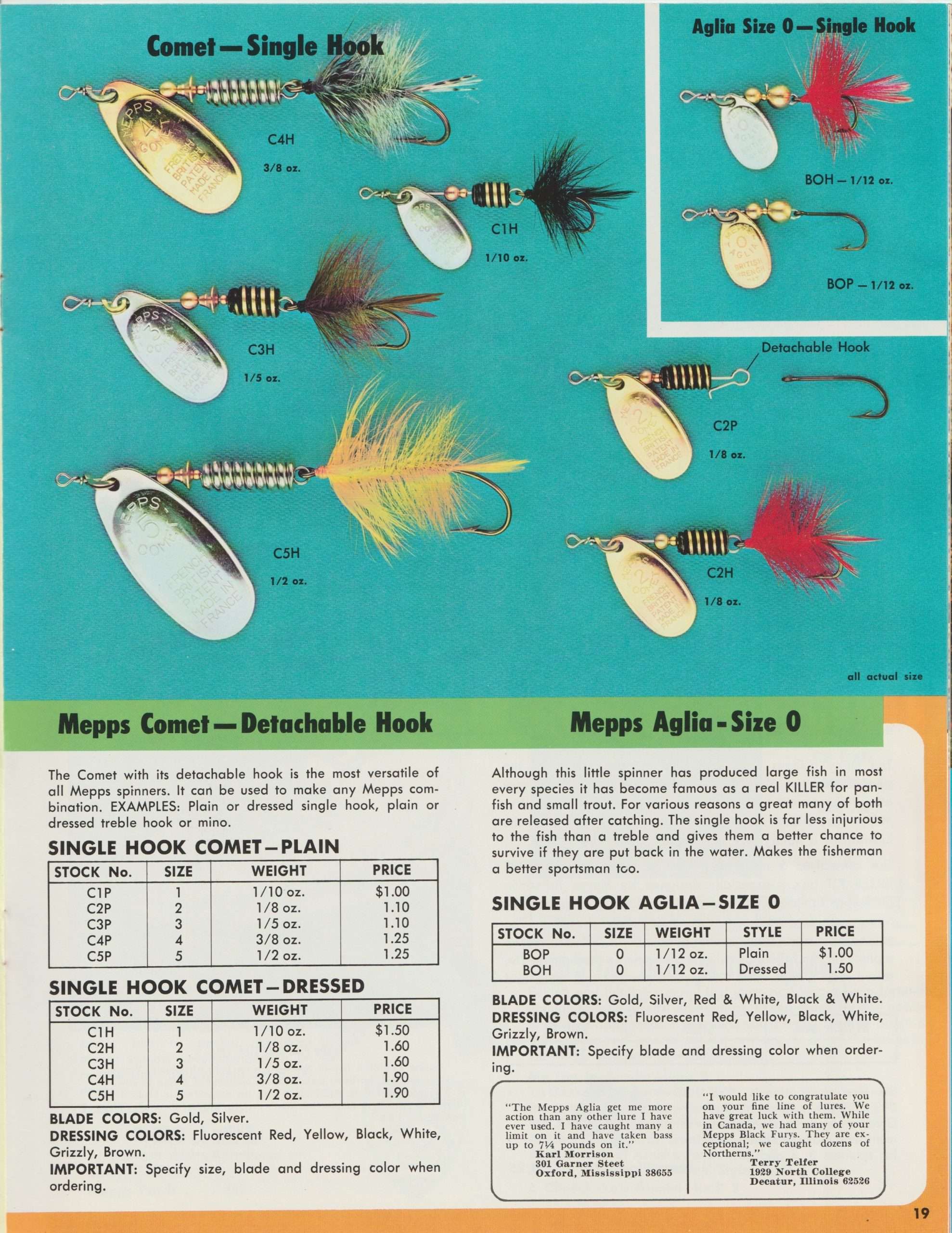 Mepps Catalog 19711972 Bass Fishing Archives Tackle History