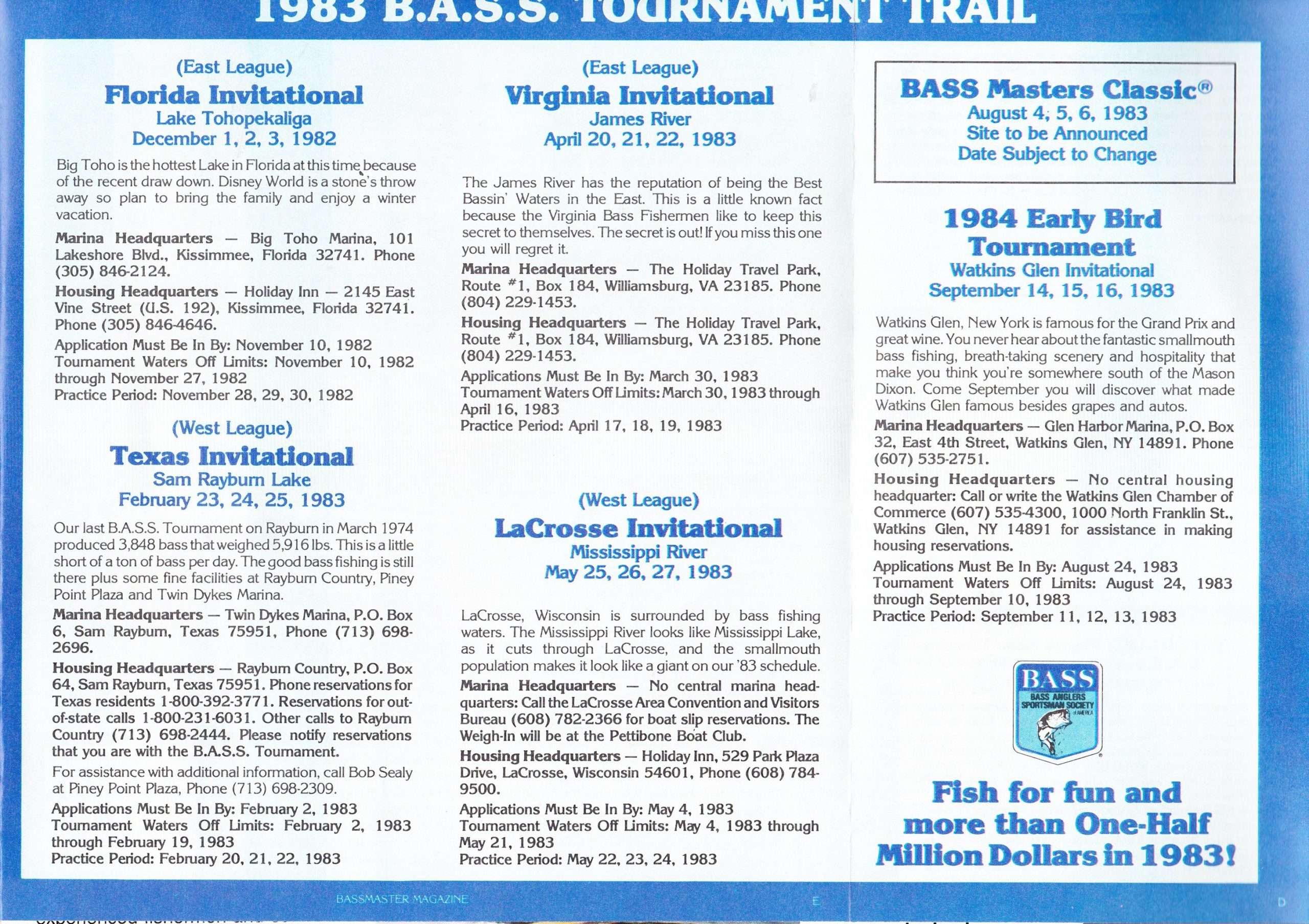 1982-83 Bassmaster Trail Release Page 4 and 5 1982-83 Bassmaster Trail Release Page 4 and 5