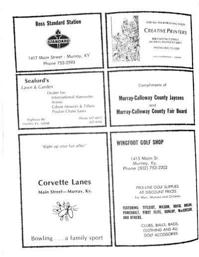 1978 Kentucky Lake Invitational Program Page 25