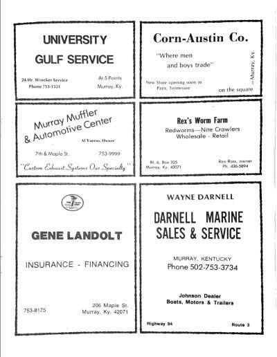 1978 Kentucky Lake Invitational Program Page 24