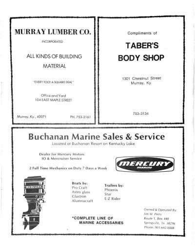 1978 Kentucky Lake Invitational Program Page 20