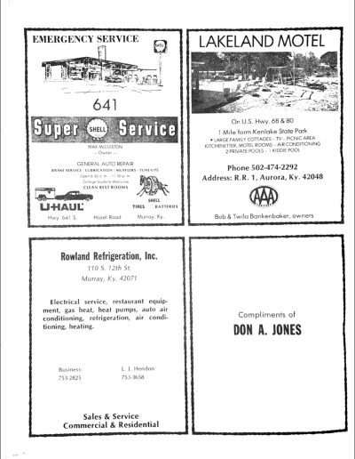 1978 Kentucky Lake Invitational Program Page 17