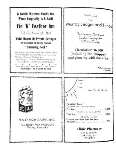 1978 Kentucky Lake Invitational Program Page 11