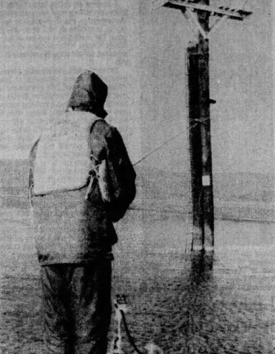 Bo Dowden fishing one of the milfoil fields on the main lake the second day of competition. Photo: The Baltimore Sun Sunday November 14, 1976.