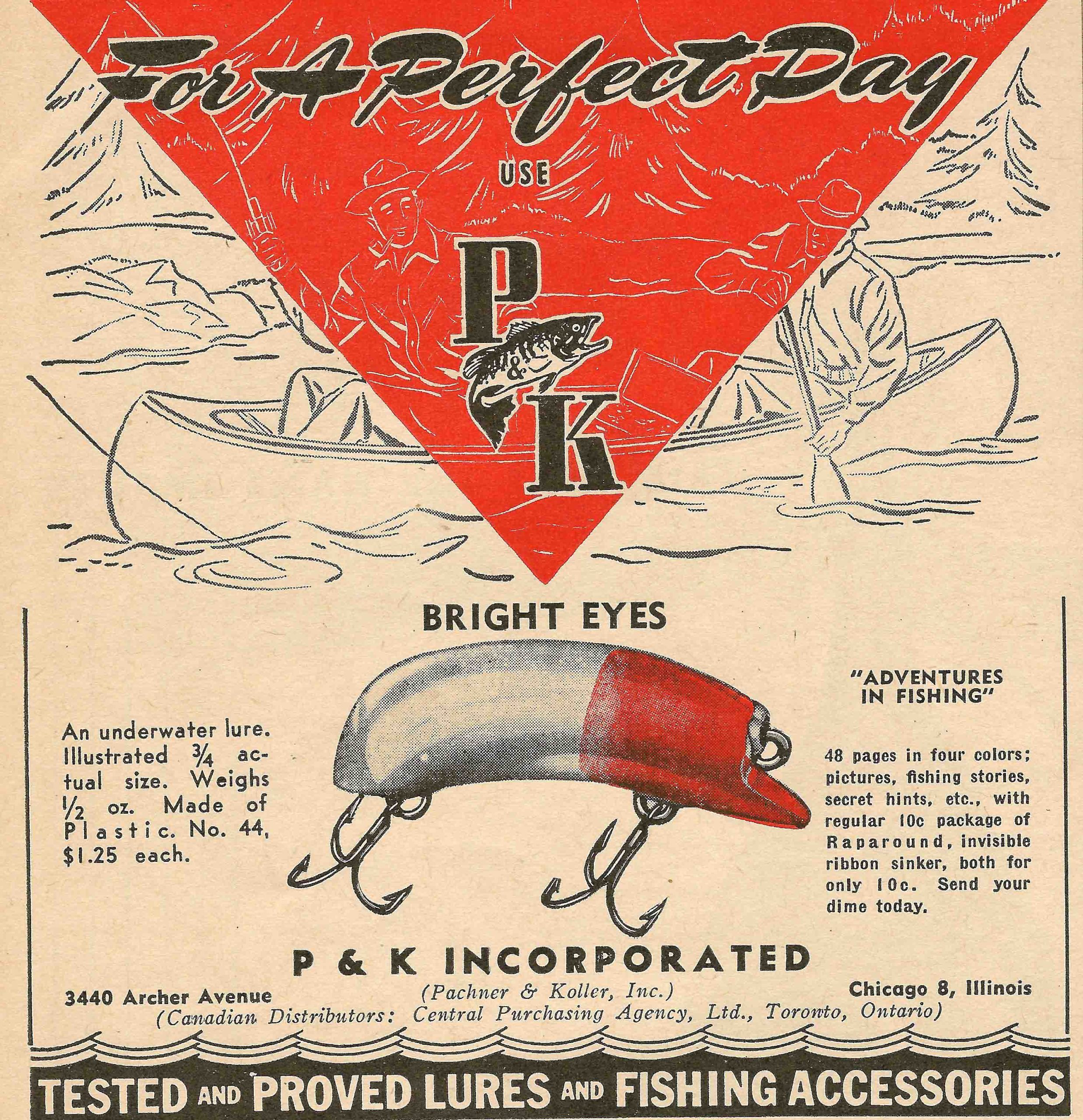 Bright Eyes Ad compressed An early Pachner & Koller Bright Eyes ad from the March 1947 issue of Sports Afield magazine. Image Bill Sonnett.