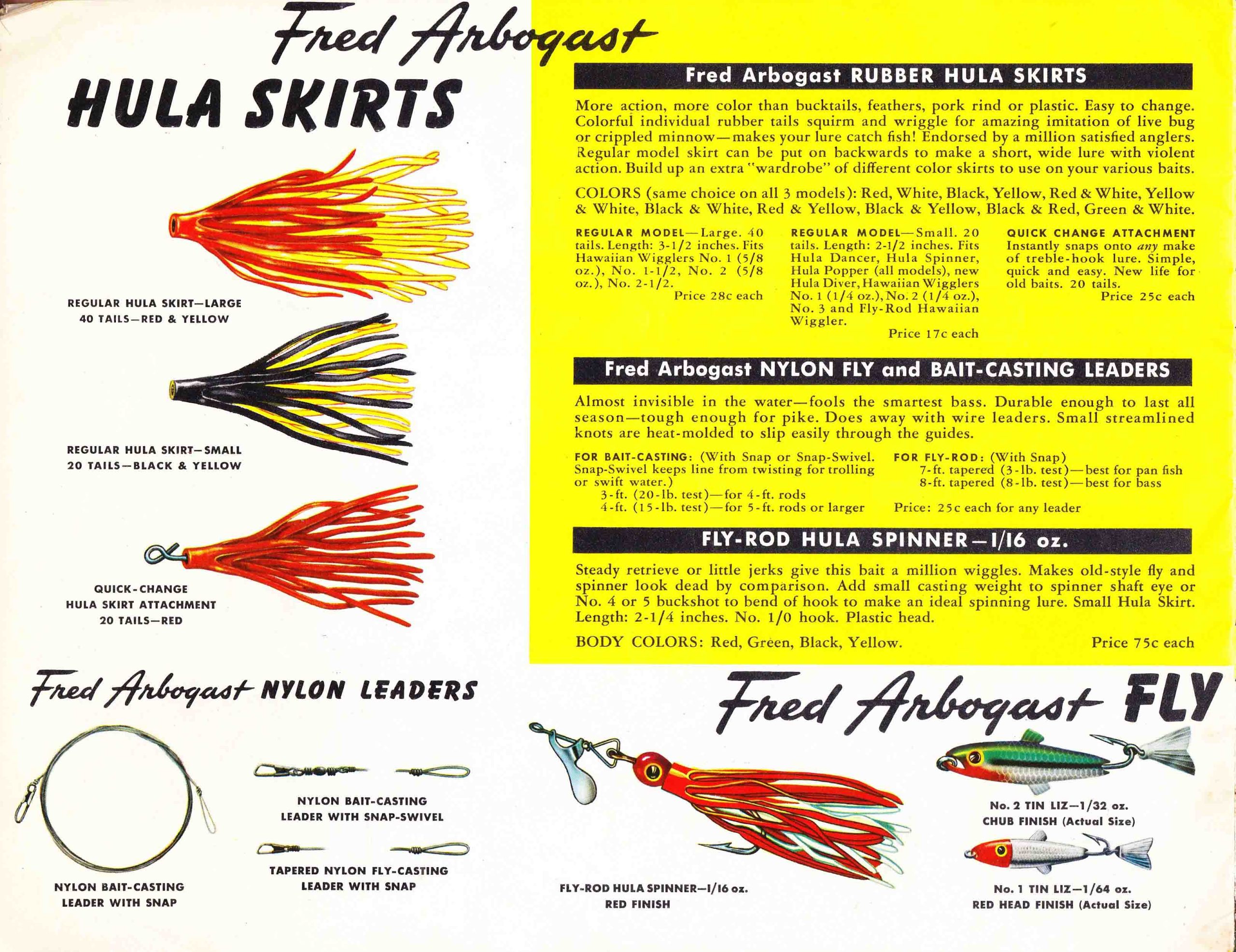 Fred Arbogast Catalog 1950 - Bass Fishing Archives Bass Tackle Catalogs