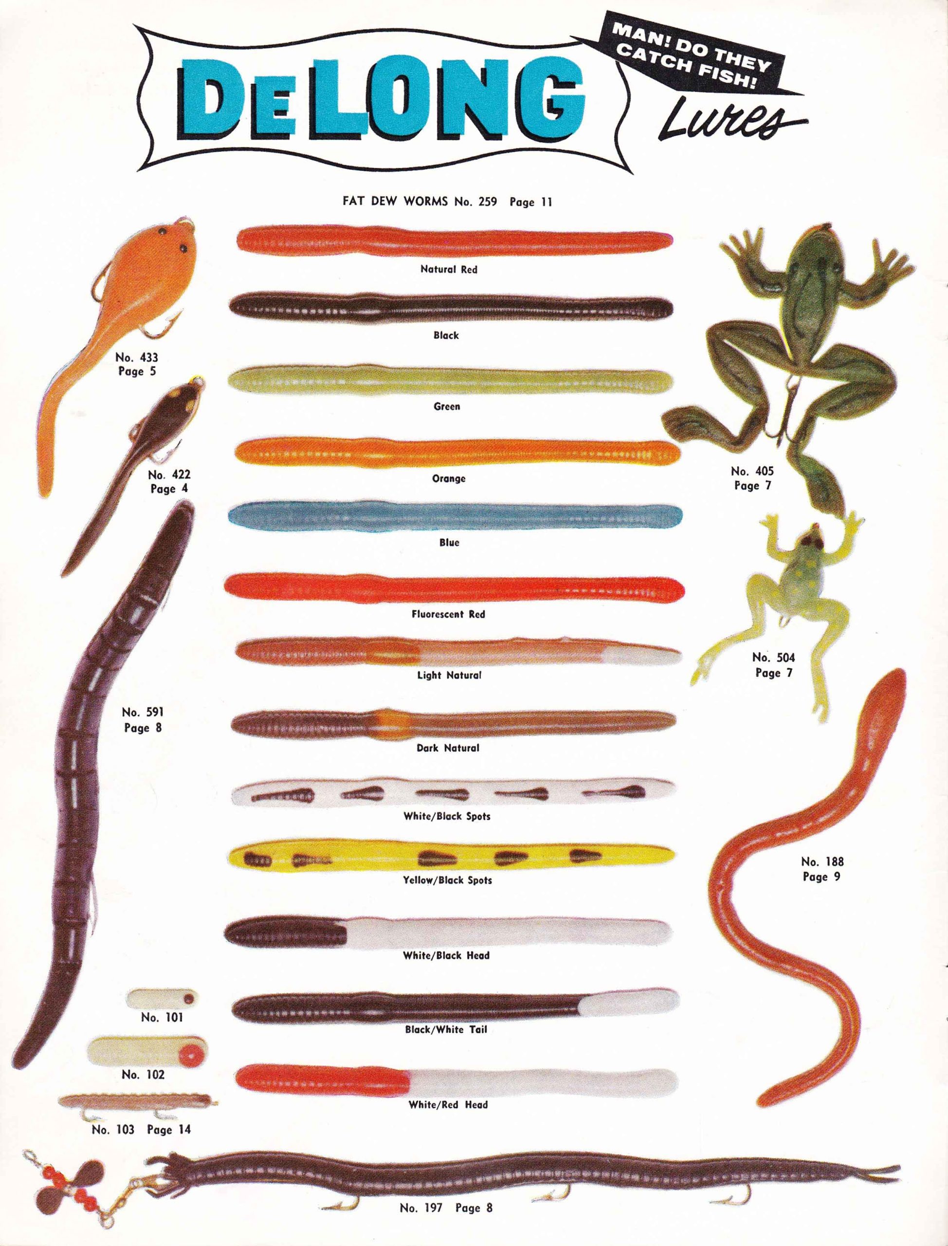 DeLong Lures Weedless TwinTail Fishing Lure - Variety Pack For Bass, Crappie & Pike