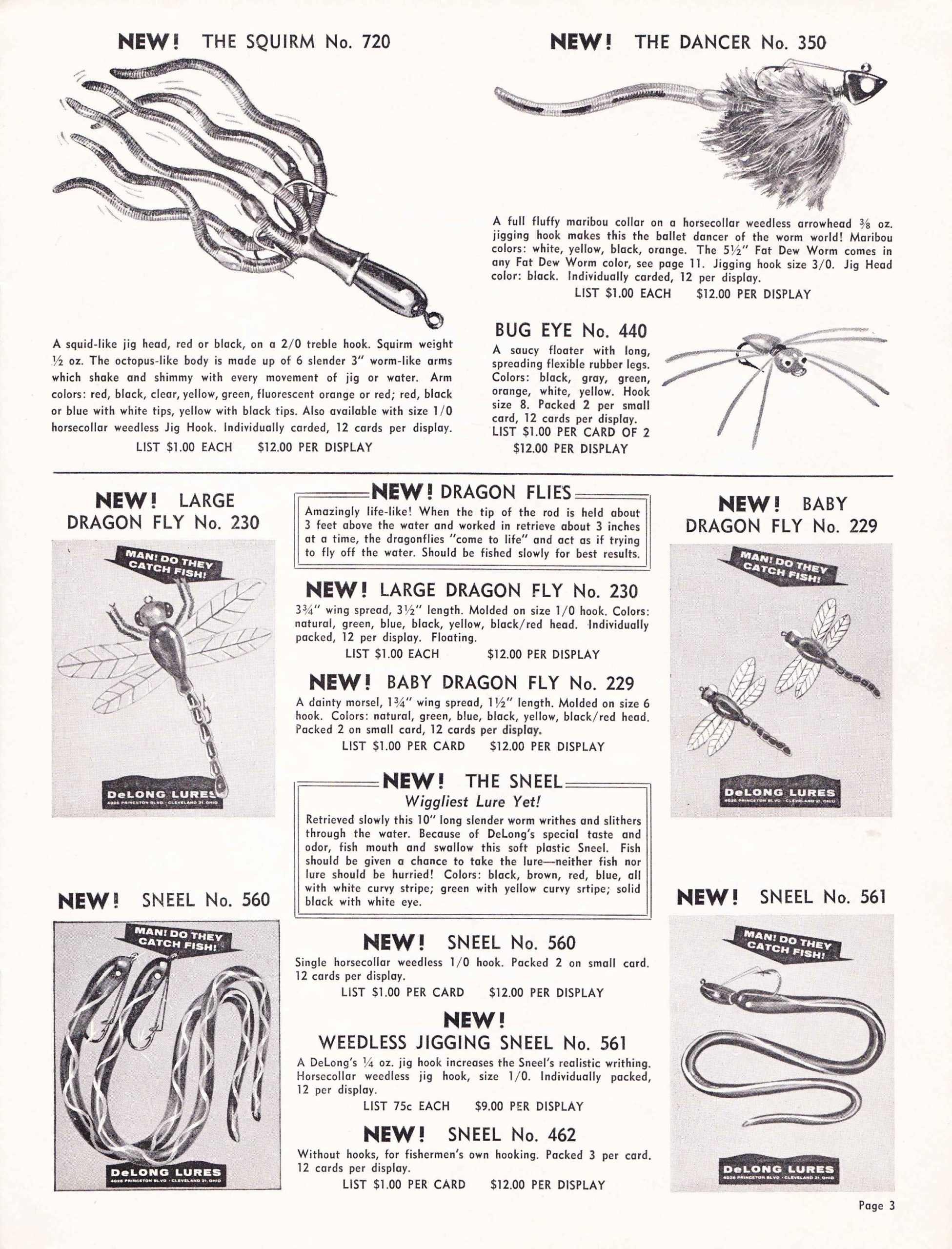 DeLong Lures 1961 Bass Fishing Archives Bass Tackle Catalogs