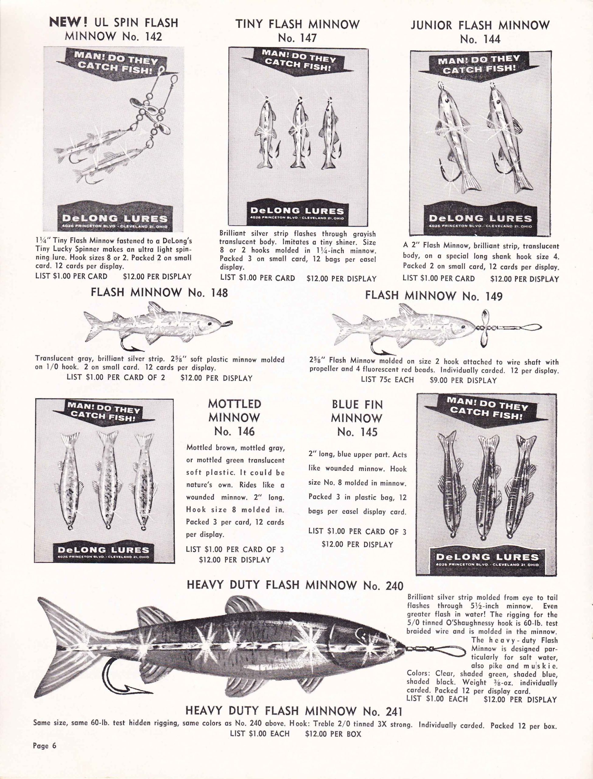 DeLong Lures 1961 Bass Fishing Archives Bass Tackle Catalogs
