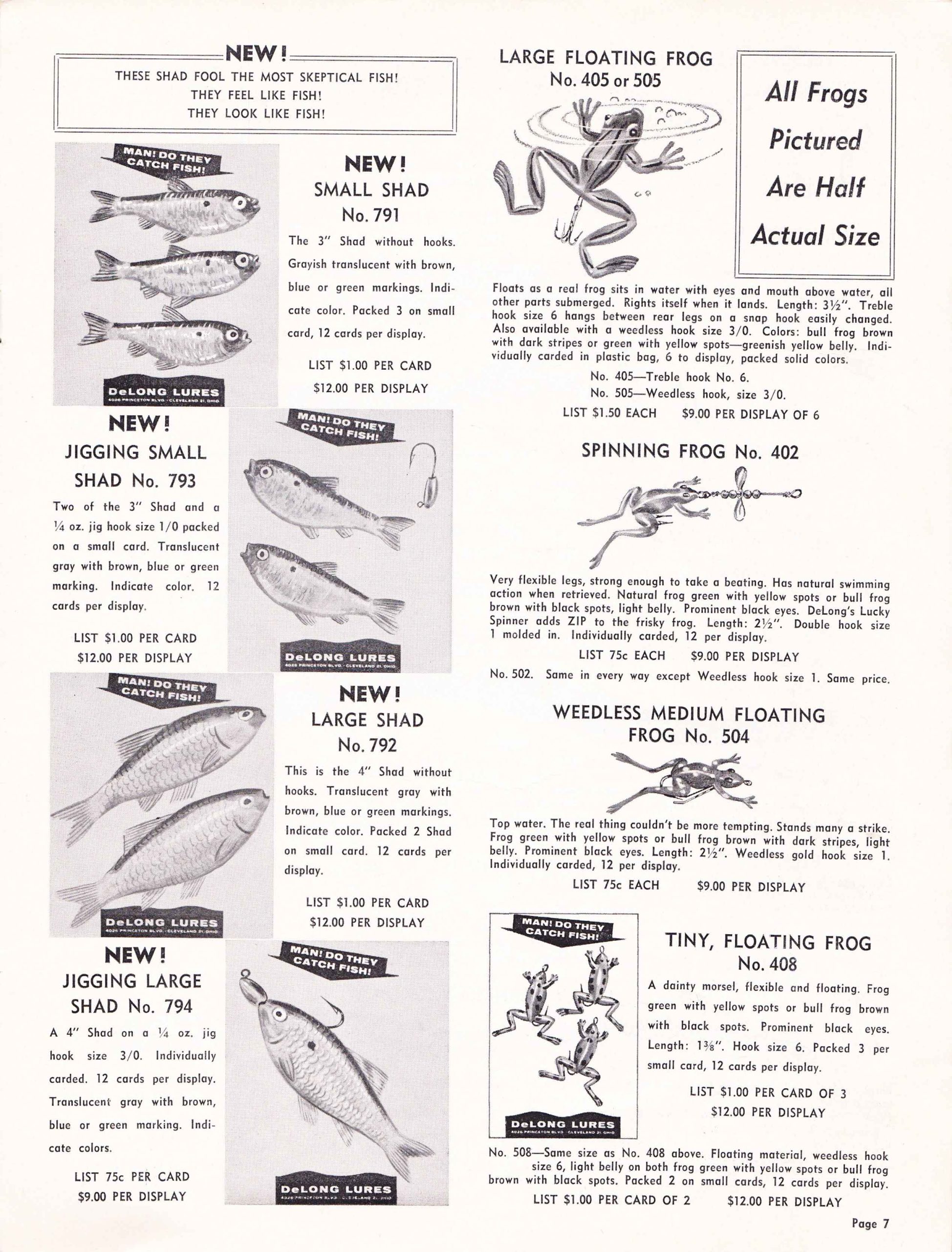 DeLong Lures 1961 Bass Fishing Archives Bass Tackle Catalogs