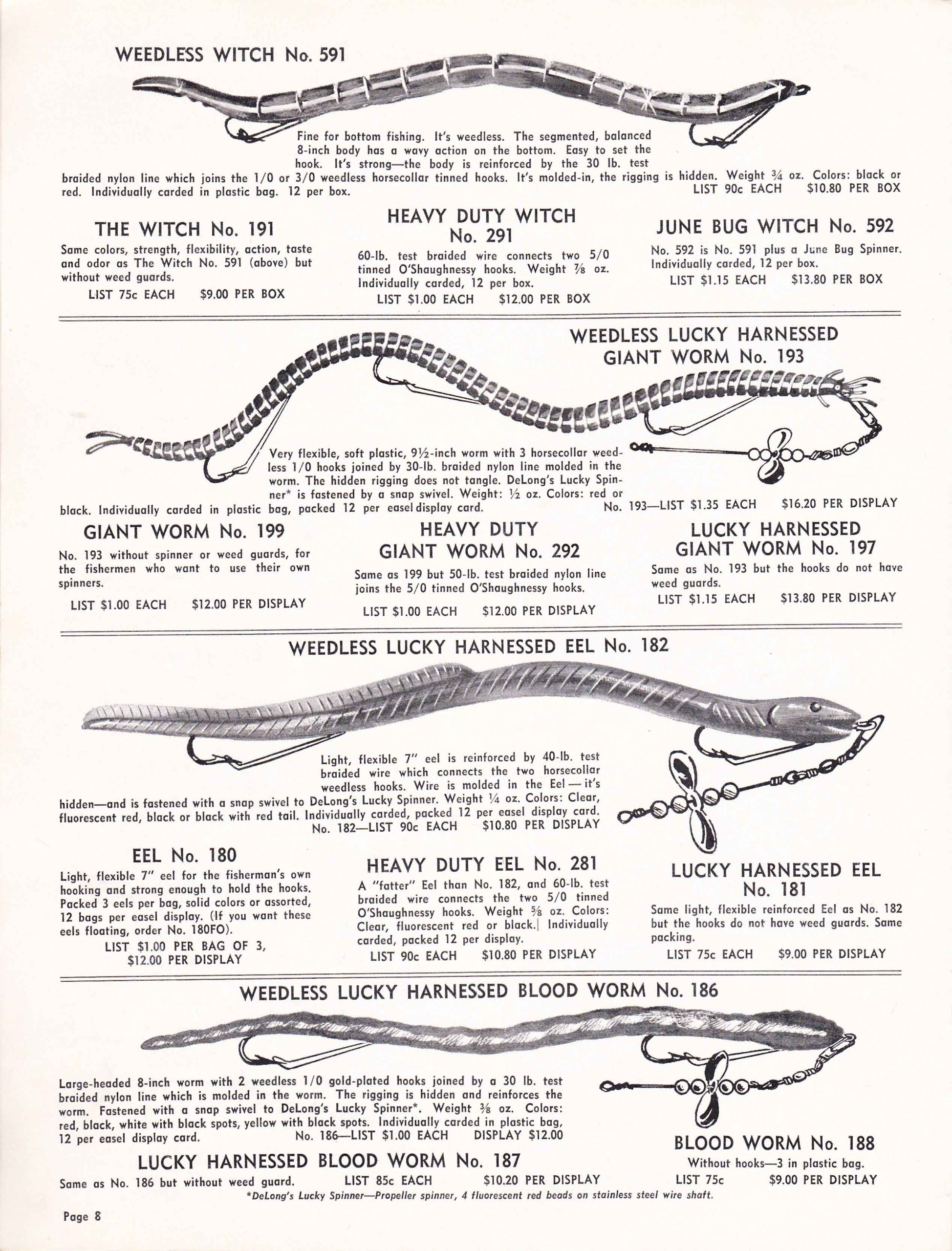 DeLong Lures 1961 Bass Fishing Archives Bass Tackle Catalogs