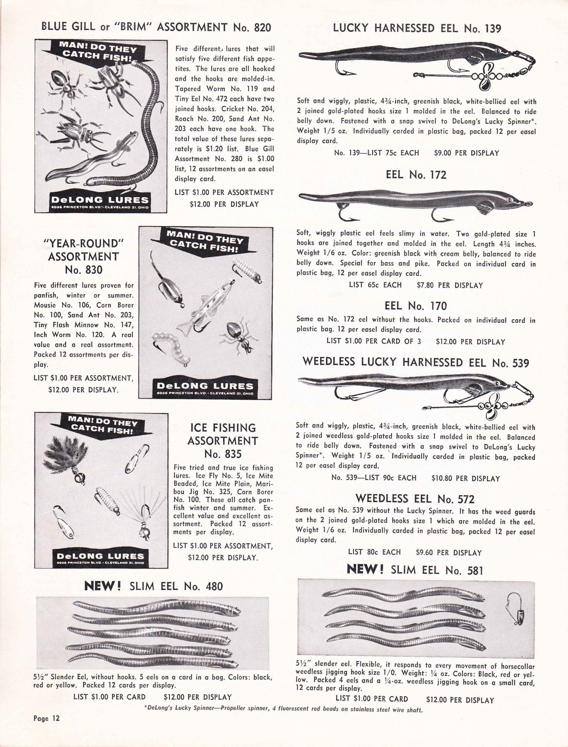 DeLong Lures 1961 Bass Fishing Archives Bass Tackle Catalogs