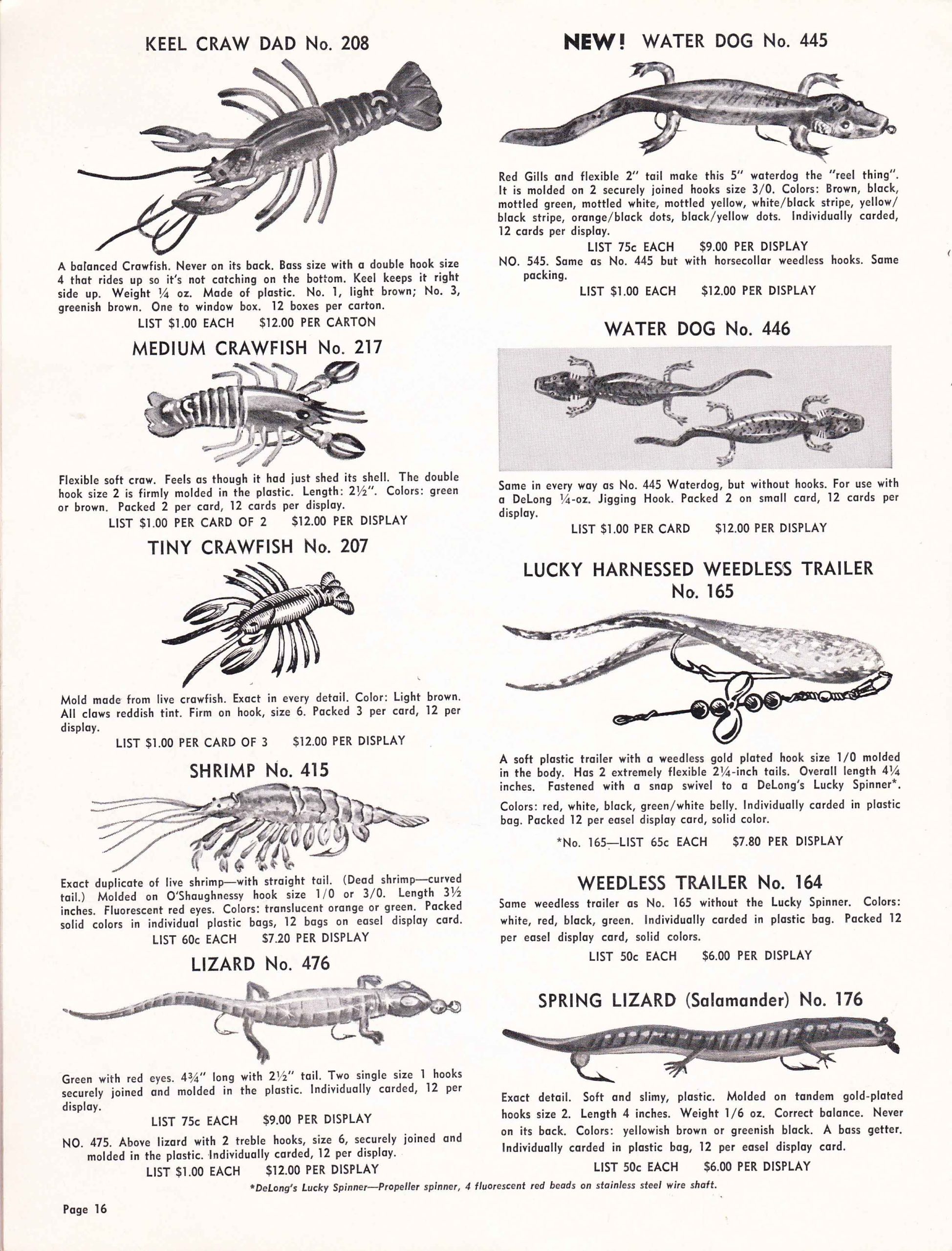 DeLong Lures 1961 Bass Fishing Archives Bass Tackle Catalogs