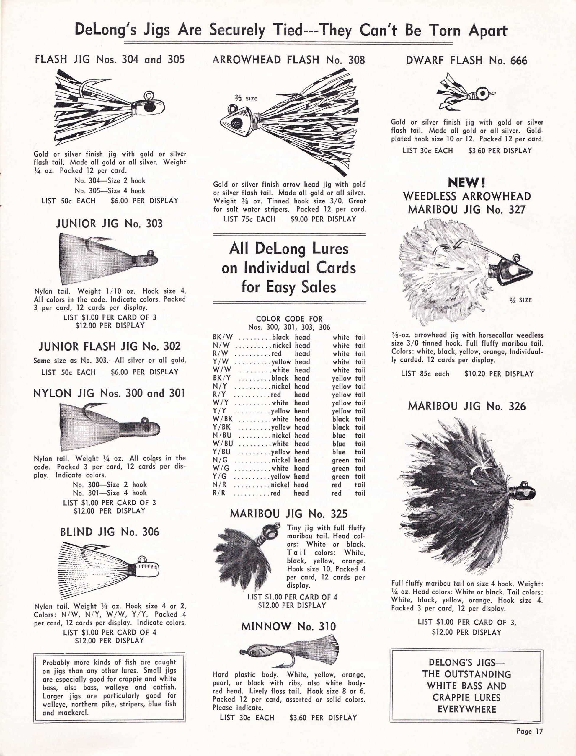 DeLong Lures 1961 Bass Fishing Archives Bass Tackle Catalogs
