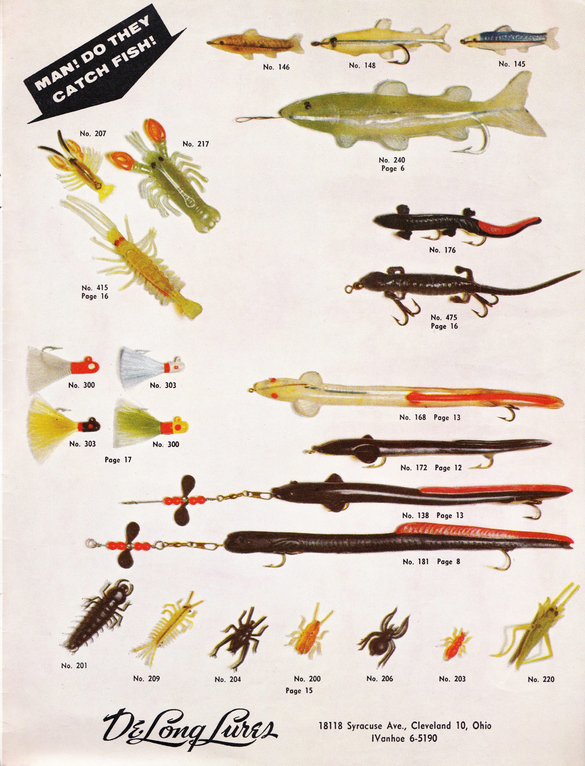 DeLong Lures 1961 Bass Fishing Archives Bass Tackle Catalogs