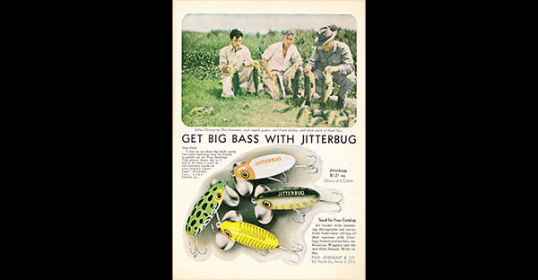 Fred Arbogast Jitterbug Fraise G651 - Vintage Topwater Neuf De Stock Ancien